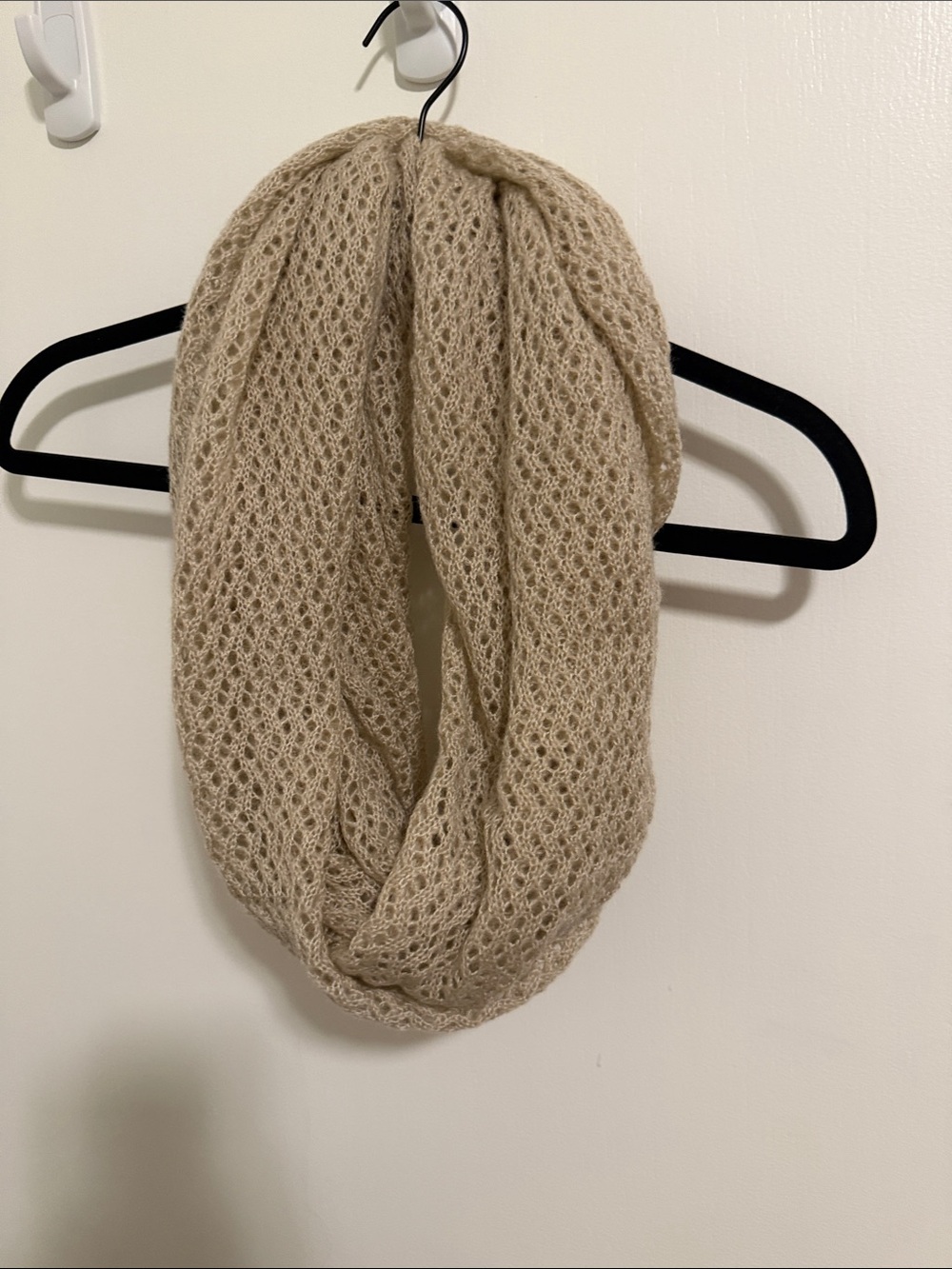 LOFT Beige Open-Lace Knit Infinity Scarf